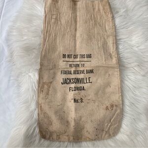 RARE VINTAGE MONEY CLOTH BANK BAG FEDERAL RESERVE BANK OF JACKSONVILLE F…